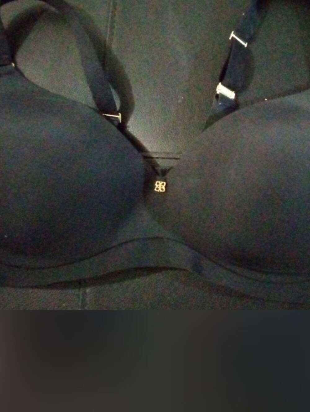 Honeylove Black Convertible Support Bra with Gold Charm